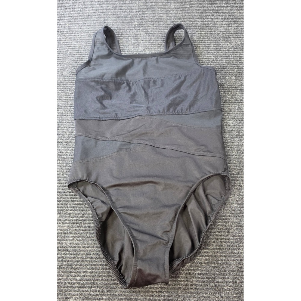 Miraclesuit Swimsuit Womens 16 Black Excellent Tummy Control Mesh Wrap One Piece